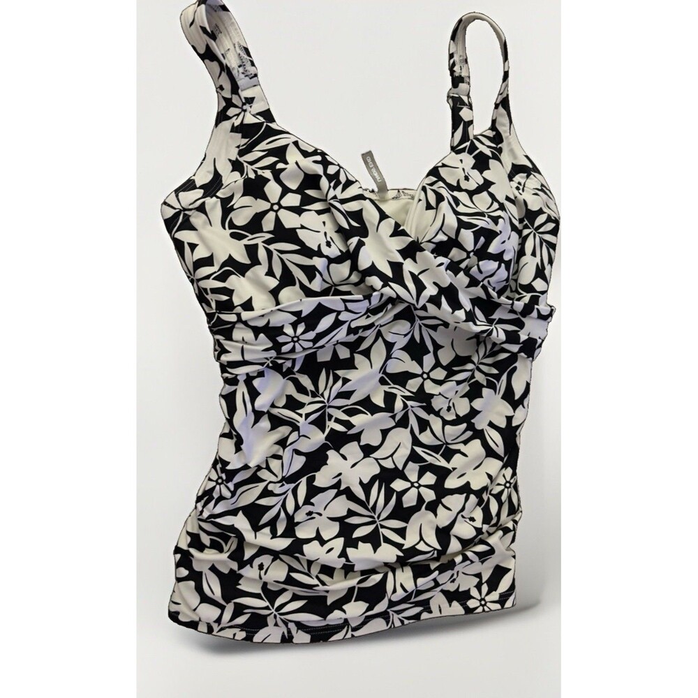 Lands End Underwire Tankini Swimsuit Size 10 DDD With Removable Pads